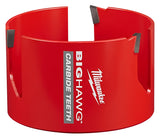 Milwaukee Big Hawg 49-56-9255 Hole Saw, 4-1/4 in Dia, 2.34 in D Cutting, 5/8-18 Arbor, 3 TPI, Carbide Cutting Edge