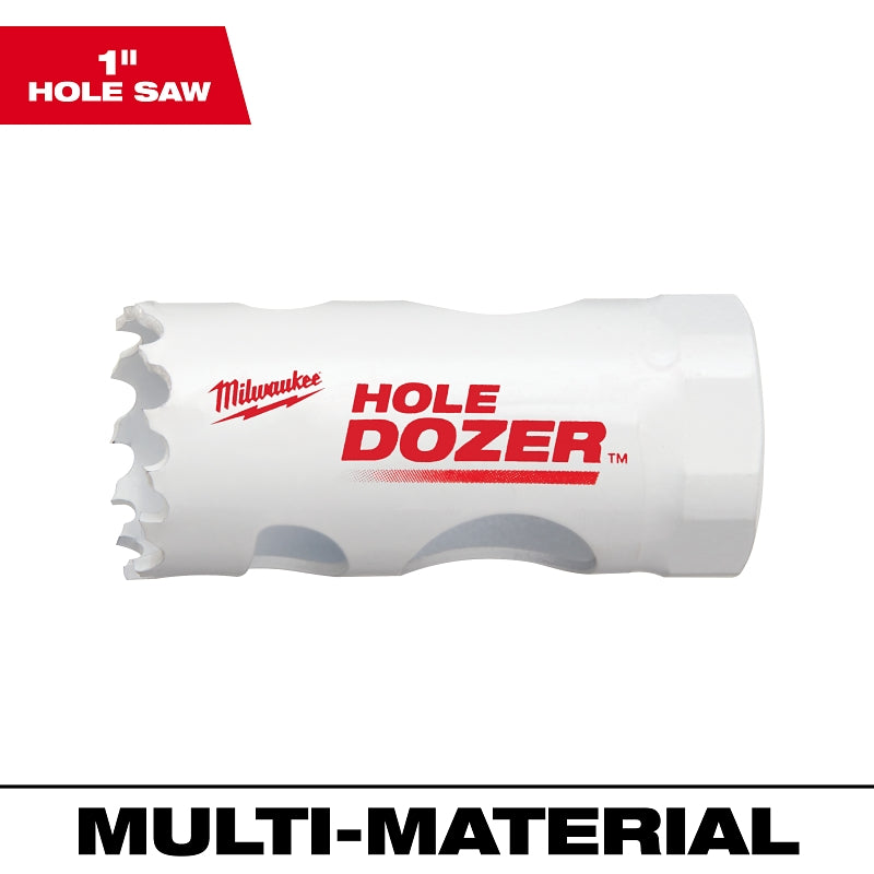 Milwaukee 49-56-9609 Hole Saw, 1 in Dia, 1-5/8 in D Cutting, 1/2-20 Arbor, 4, 5 TPI, Bi-Metal Cutting Edge