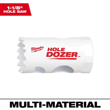 Milwaukee 49-56-9611 Hole Saw, 1-1/8 in Dia, 1-5/8 in D Cutting, 1/2-20 Arbor, 4, 5 TPI, Bi-Metal Cutting Edge, Pack of 2