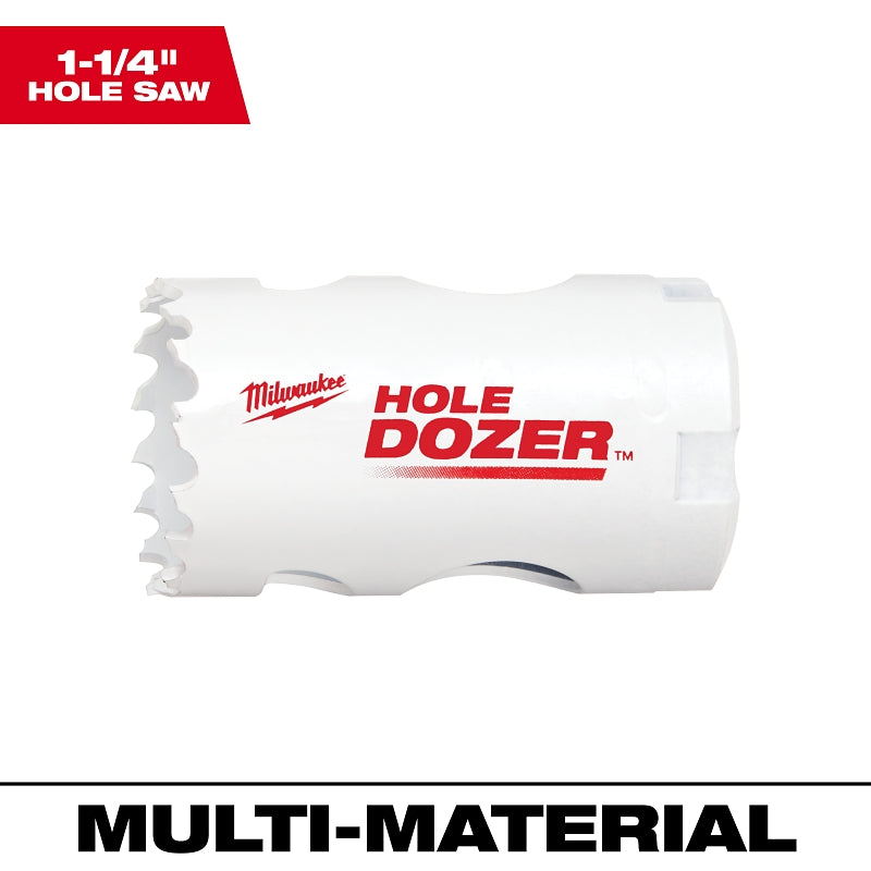 Milwaukee 49-56-9613 Hole Saw, 1-1/4 in Dia, 1-5/8 in D Cutting, 1/2-20 Arbor, 4, 5 TPI, Bi-Metal Cutting Edge