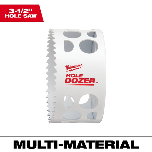 Milwaukee 49-56-9641 Hole Saw, 3-1/2 in Dia, 1-5/8 in D Cutting, 1/2-20 Arbor, 4, 5 TPI, Bi-Metal Cutting Edge, Pack of 4