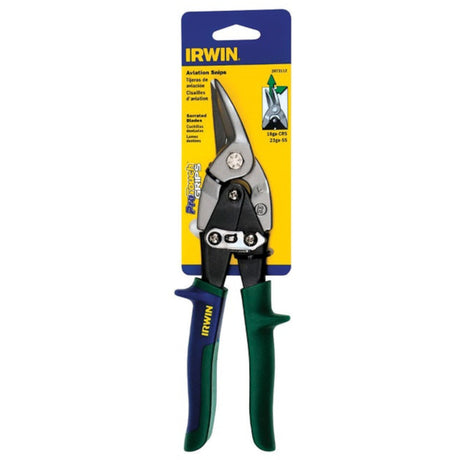 Irwin 10 in. Drop Forged Steel Right/Straight Aviation Snips 18 Ga. 1 pk