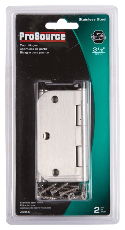 ProSource 20338SS-35RC-DB-P Door Hinge, Stainless Steel, Loose Pin, 180 deg Range of Motion