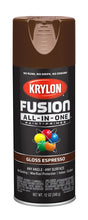 Krylon K02707007 Spray Paint, 12 oz Can, 25 sq-ft Coverage Area, Acrylic Base, Gloss, Espresso, Exterior, Interior