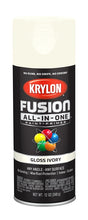 Krylon K02711007 Spray Paint, 12 oz Can, 25 sq-ft Coverage Area, Acrylic Base, Gloss, Ivory, Exterior, Interior