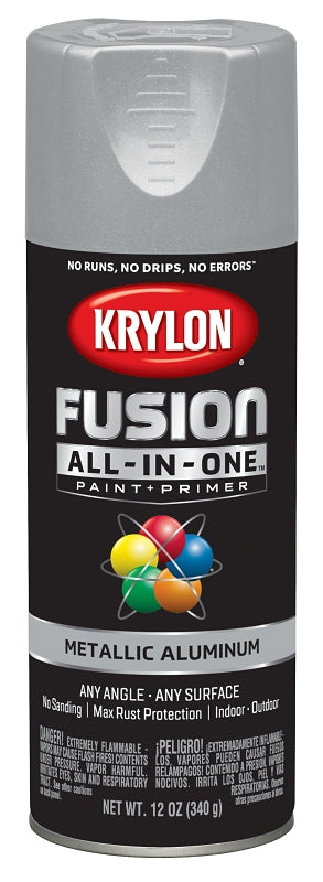 Krylon K02766007 Spray Paint, Metallic, Aluminum, 12 oz, Can