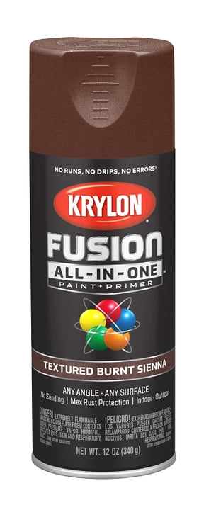 Krylon K02777007 Spray Paint, Textured, Burnt Sienna, 12 oz, Can