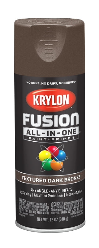 Krylon K02778007 Spray Paint, Textured, Dark Bronze, 12 oz, Can