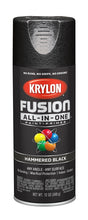Krylon K02782007 Spray Paint, 12 oz Can, 25 sq-ft Coverage Area, Acrylic Base, Hammered, Black