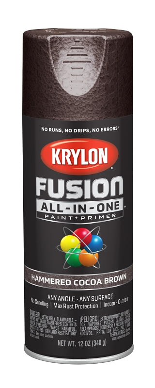 Krylon K02785007 Spray Paint, Hammered, Cocoa Brown, 12 oz, Can