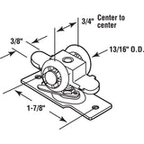 Prime-Line N 7065 Roller Assembly, 13/16 in Dia Roller, Steel, 2-Roller, 100 lb, Top Mounting