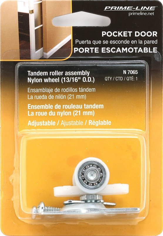 Prime-Line N 7065 Roller Assembly, 13/16 in Dia Roller, Steel, 2-Roller, 100 lb, Top Mounting
