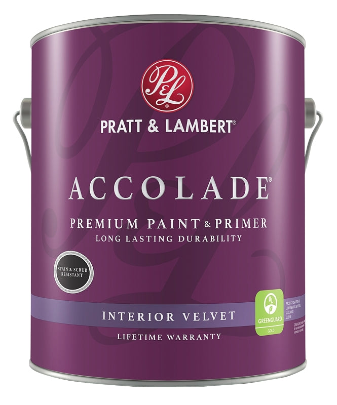 Pratt & Lambert Accolade 0000Z4083-16 Interior Paint, Velvet Sheen, Neutral, 1 gal, Can, 400 sq-ft Coverage Area Pack of 4