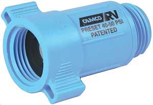 Camco USA 40143 Water Pressure Regulator, 3/4 in ID, Female x Male, 40 to 50 psi Pressure, ABS, Blue