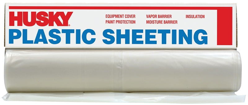 Poly-America CF0620-50C Painter's Sheeting, 50 ft L, 20 ft W, Clear