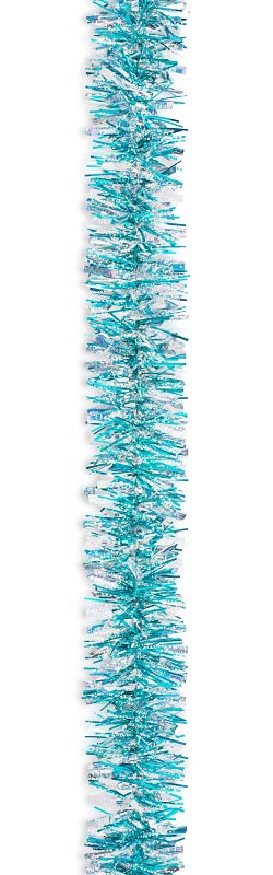 Holidaytrims 3490109 Garland, 12 ft L, PVC, Silver Holo/Snow/Teal, Indoor, Pack of 12