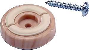 Shepherd Hardware 3692 Furniture Pad, Round, 1-1/4 in Dimensions, Plastic, Woodgrain, 8/PK