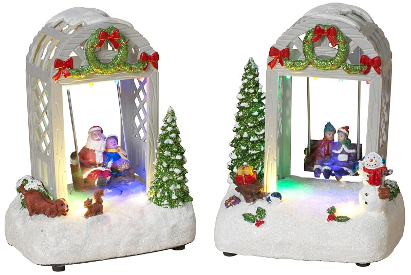 Gerson 2485880 Christmas Collectible, 7.09 in H, Lighted Holiday Trellis Pack of 6