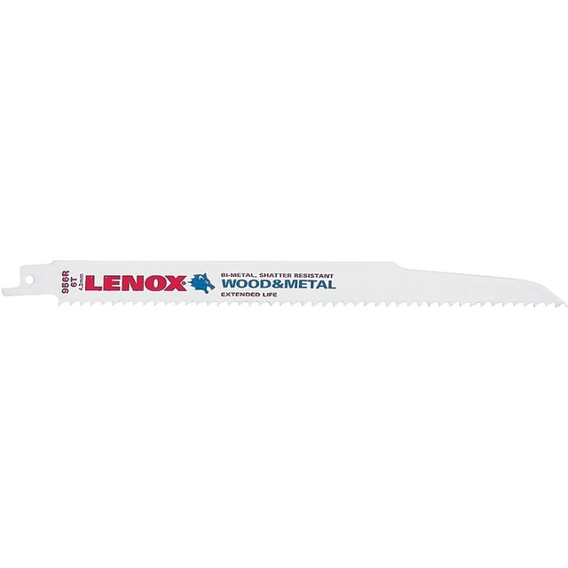 Lenox 20587S956R Reciprocating Saw Blade, Applicable Materials: Nail-Embedded Wood, Non-Ferrous Metal, 3/4 in W, 9 in L