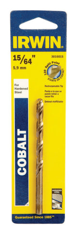 Irwin 15/64 in. X 3-7/8 in. L Cobalt Alloy Steel Drill Bit Straight Shank 1 pc, Pack of 3