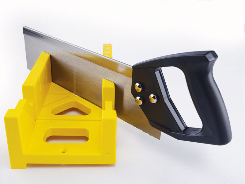 Ace 12 in. L X 4 in. W Plastic Mitre Box with Back Saw Yellow 1 pc