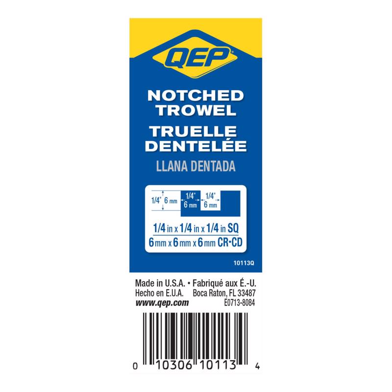 QEP 9 in. W X 4 in. L Steel Square Notched Trowel