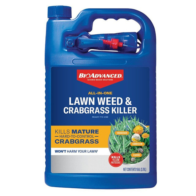 BioAdvanced 820192E Weed and Crabgrass Killer, Liquid, Brown/Red, 1 gal Bottle, Pack of 4