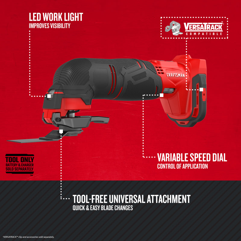 Craftsman V20 Cordless Oscillating Multi-Tool Tool Only