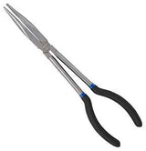 Vulcan JL-PR51100-15 Bent Nose Pliers, 11 in OAL, 7.5 cm Jaw Opening, Black Handle, Non-Slip Grip Handle, 3/4 in W Jaw