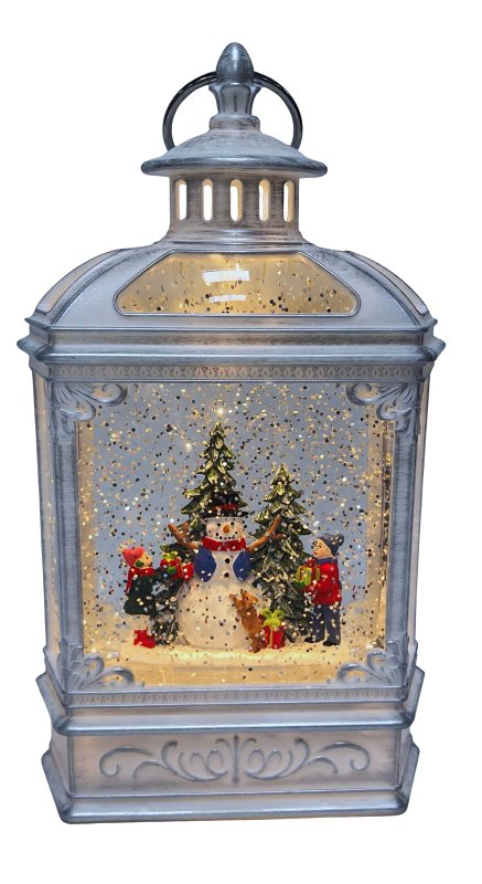 9.06IN LIGHTED SILVER LANTERN, Pack of 6