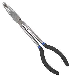 Vulcan JL-PR51100-90 Bent Nose Pliers, 11 in OAL, 5.2 cm Jaw Opening, Black Handle, Non-Slip Grip Handle, 3/4 in W Jaw