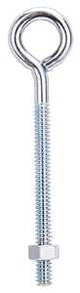 ProSource LR268 Eye Bolt, 4.7 mm Thread, Machine Thread, 2 in L Thread, 3/4 in Dia Eye, 79 lb Working Load, Steel, Zinc, Pack of 20