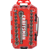 Craftsman 1/2 in. drive Metric and SAE 6 Point Socket and Ratchet Set 22 pc