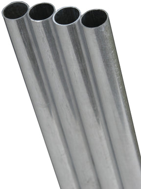 K & S 87117 Decorative Tube, Round, 12 in L, 5/16 in Dia, 22 ga Wall, Stainless Steel, Polished