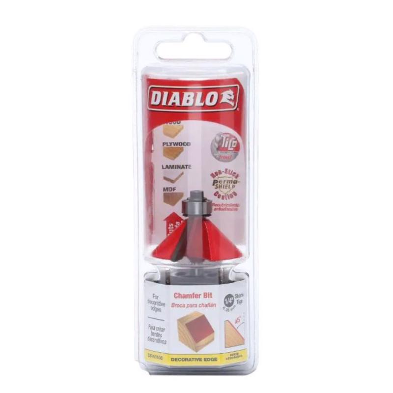 Diablo 1-3/4 in. D X 2-3/16 in. L Carbide Chamfer Router Bit