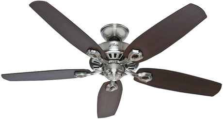 Hunter Builder Elite Series 53241 Ceiling Fan, 5049 cfm Air, 5-Blade, Brazilian Cherry/Harvest Mahogany Blade, 3-Speed