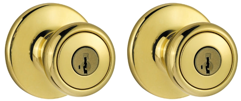 Kwikset 243T3CP6ALK2 Combination Lockset, Polished Brass, 3 Grade