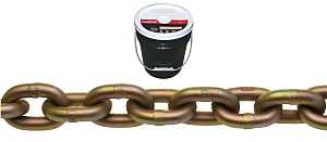 Baron TP7038P Transport Chain, 3/8 in, 63 ft L, 6600 lb Working Load, 70 Grade, Steel, Yellow Zinc