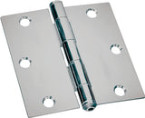 ProSource LR-039-PS Utility Hinge, Steel, Zinc, Removable Pin, 180 deg Range of Motion, Full Mortise Mounting