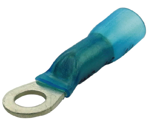 FulTyme RV Heat Shrink Ring Terminal, 16-14 Ga., #10 Stud, Blue, 25/Pk