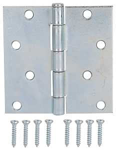ProSource LR-042-PS Utility Hinge, Steel, Zinc, Removable Pin, 180 deg Range of Motion, Full Mortise Mounting