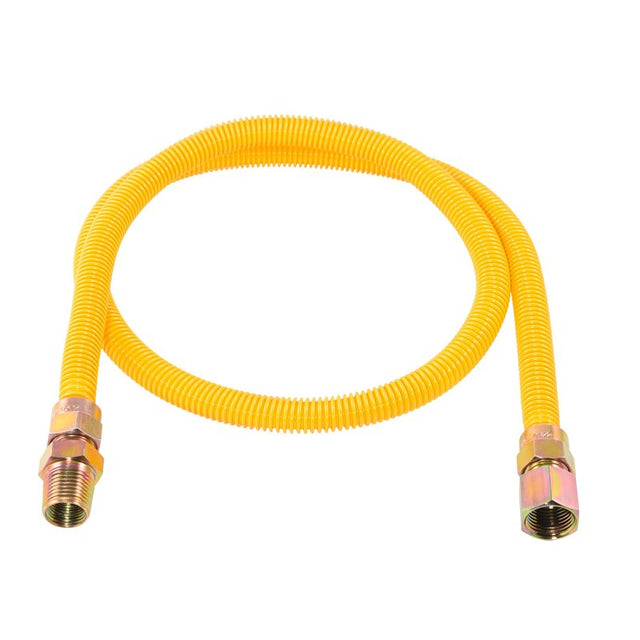 Eastman EZ-20 Series 20YE515048B Gas Connector, 1/2 in, FIP x MIP, Stainless Steel, Epoxy-Coated, 48 in L, 1/2 in OD