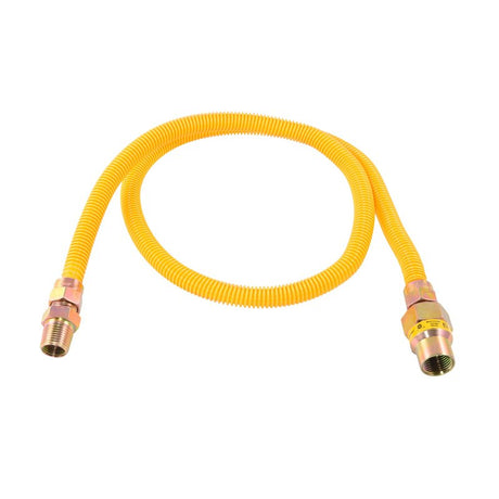 Eastman 20YE50V148B Gas Connector, 1/2 in, FIP x MIP, Stainless Steel, Epoxy-Coated, 48 in L, 1/2 in OD