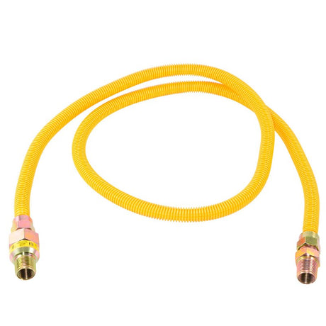 Eastman 20YE50V060B Gas Connector, 3/8 x 1/2 in, FIP x MIP, Stainless Steel, Epoxy-Coated, 60 in L, 1/2 in OD
