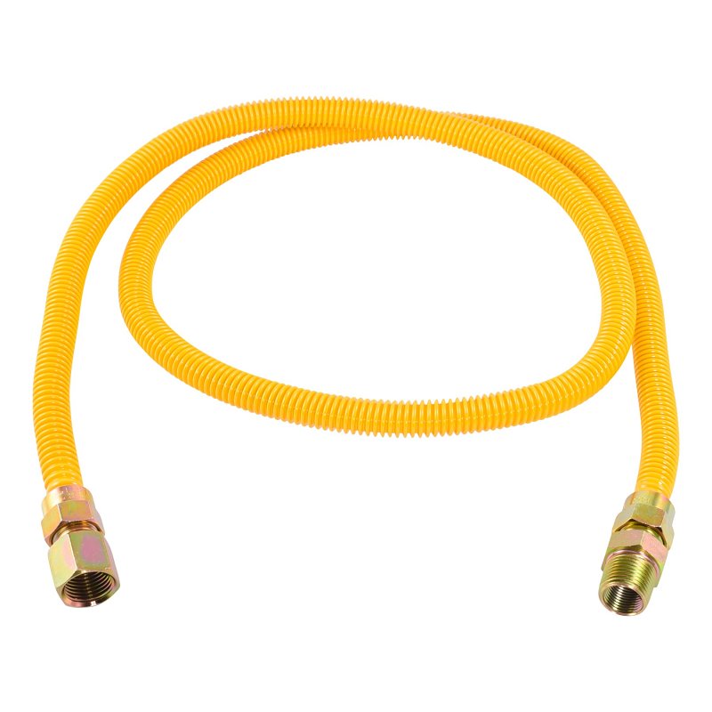 Eastman EZ-20 Series 20YE515060B Gas Connector, 1/2 in, FIP x MIP, 304 Stainless Steel, Epoxy-Coated, 60 in L