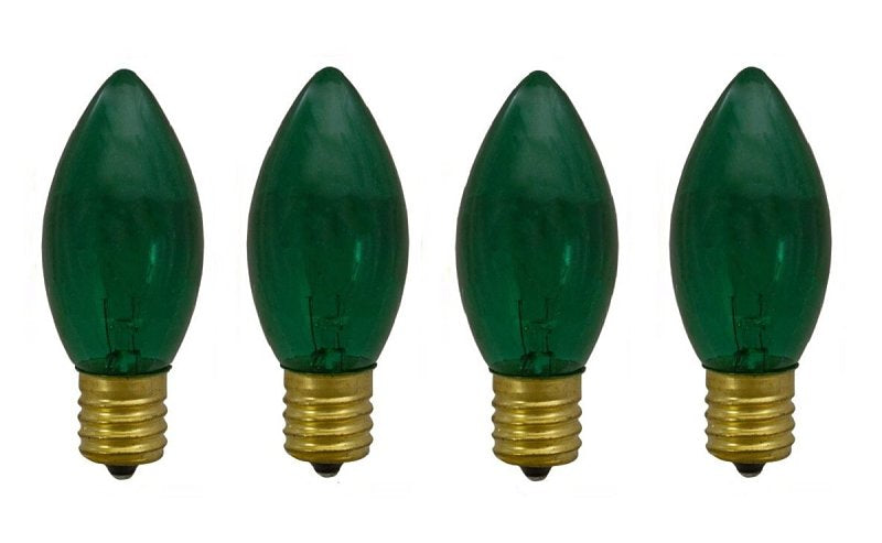 Santas Forest 28988 Filament Bulb, C9 Lamp Base, Green, Pack of 25