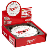 Milwaukee 48-41-0620 Circular Saw Blade, 6-1/2 in Dia, 5/8 in Arbor, Cobalt/Tungsten Carbide Cutting Edge, 10/PK