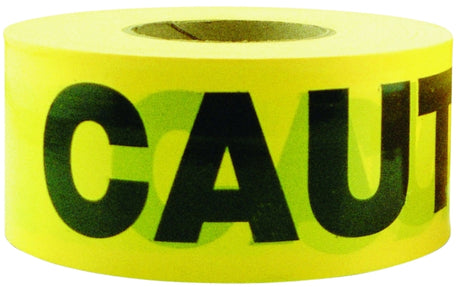 CH Hanson 16000 Safety Barricade Tape, 1000 ft L, 3 in W, Black/Yellow, PVC