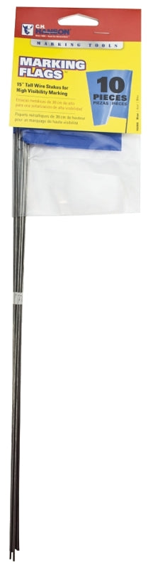 CH Hanson 15068 Stake Flag, Blue, 2-1/2 in W Flag, 3-1/2 in H Flag, 15 in OAH, PVC Flag