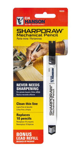 CH Hanson Sharpdraw 10333 Heavy-Duty Carpenter Pencil with Refill, Hi-Viz Green, 7-3/8 in L, Pack of 12